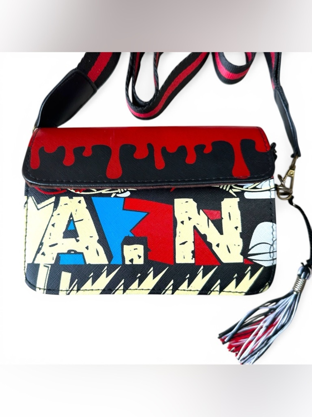 Graphic Street Art Graffiti Crossbody Bag - 6.5x8”